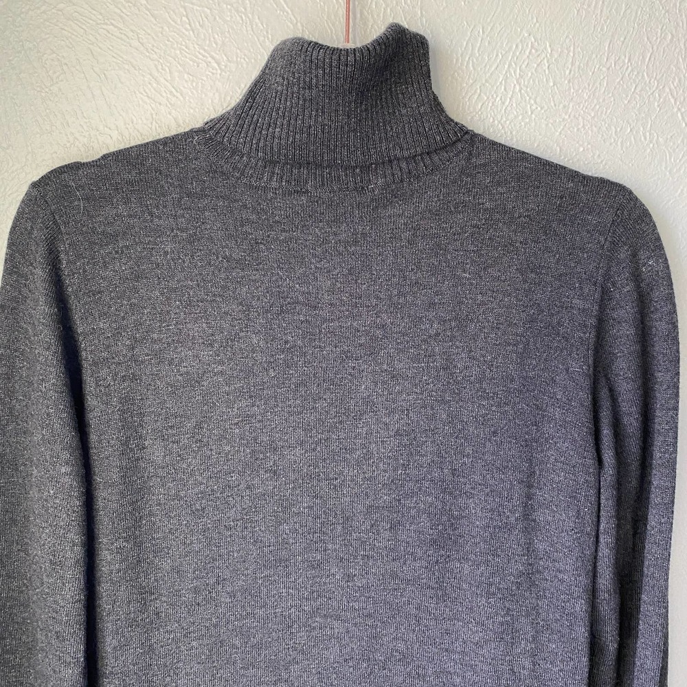 Soft Surroundings Chloe Gray Turtleneck Sweater Dress Pleated Skirt Tall Small - Picture 10 of 11
